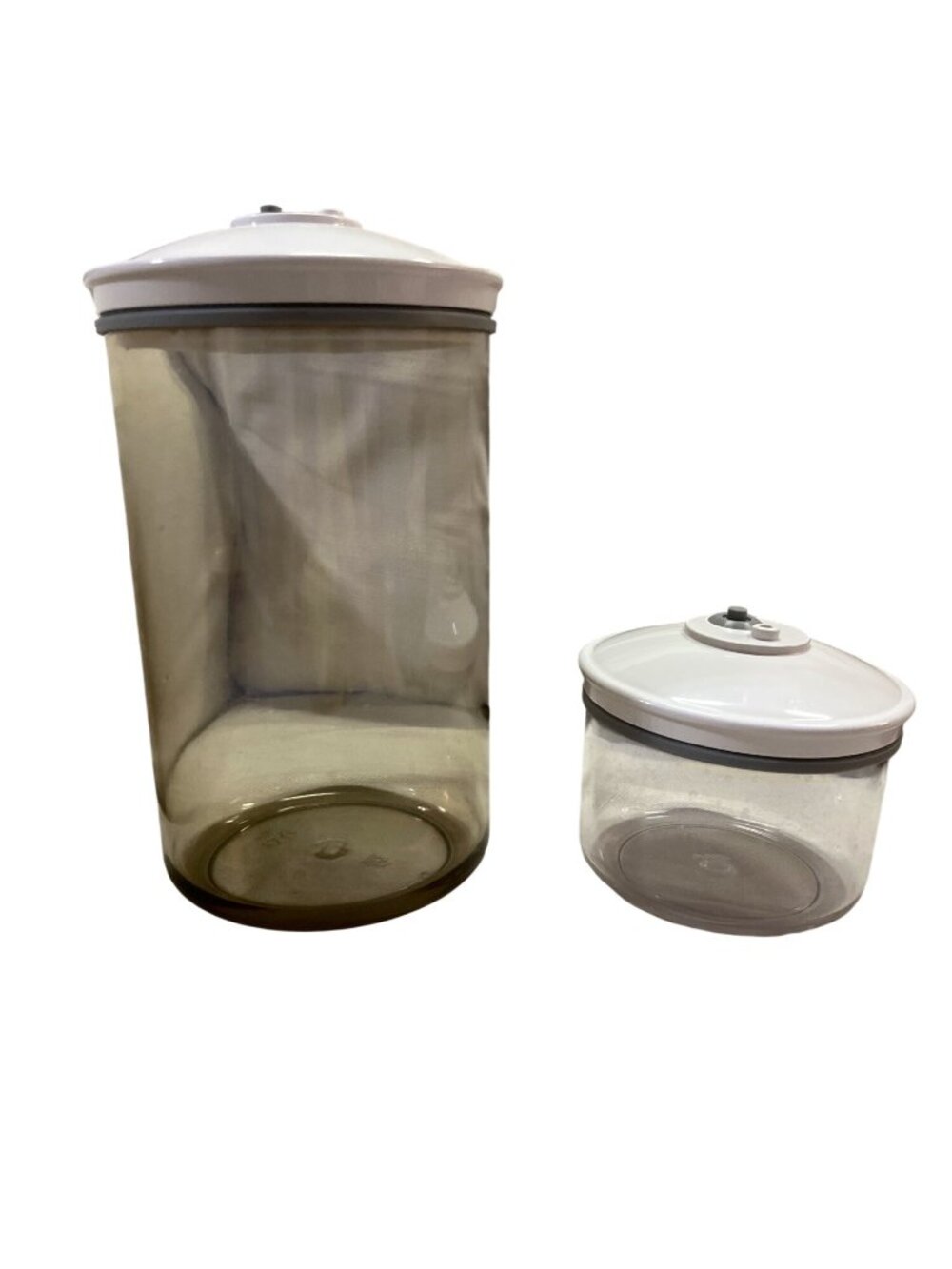 FoodSaver Vacuum Canister Set Large Small Clear Storage Containers Lids Used